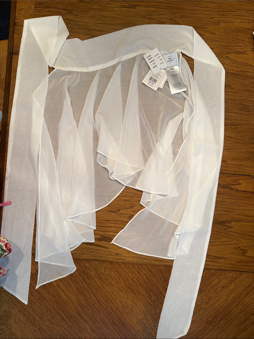 Lightweight White Sheer Wrap Scarf/cape
